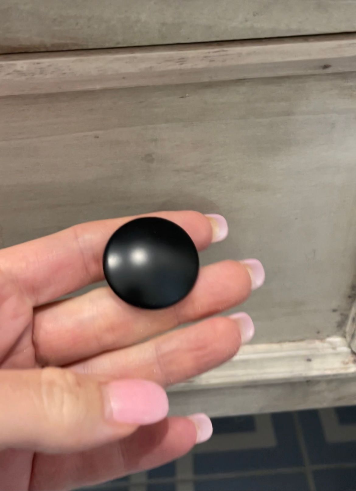 DIY painted bathroom vanity handles Bunnings community