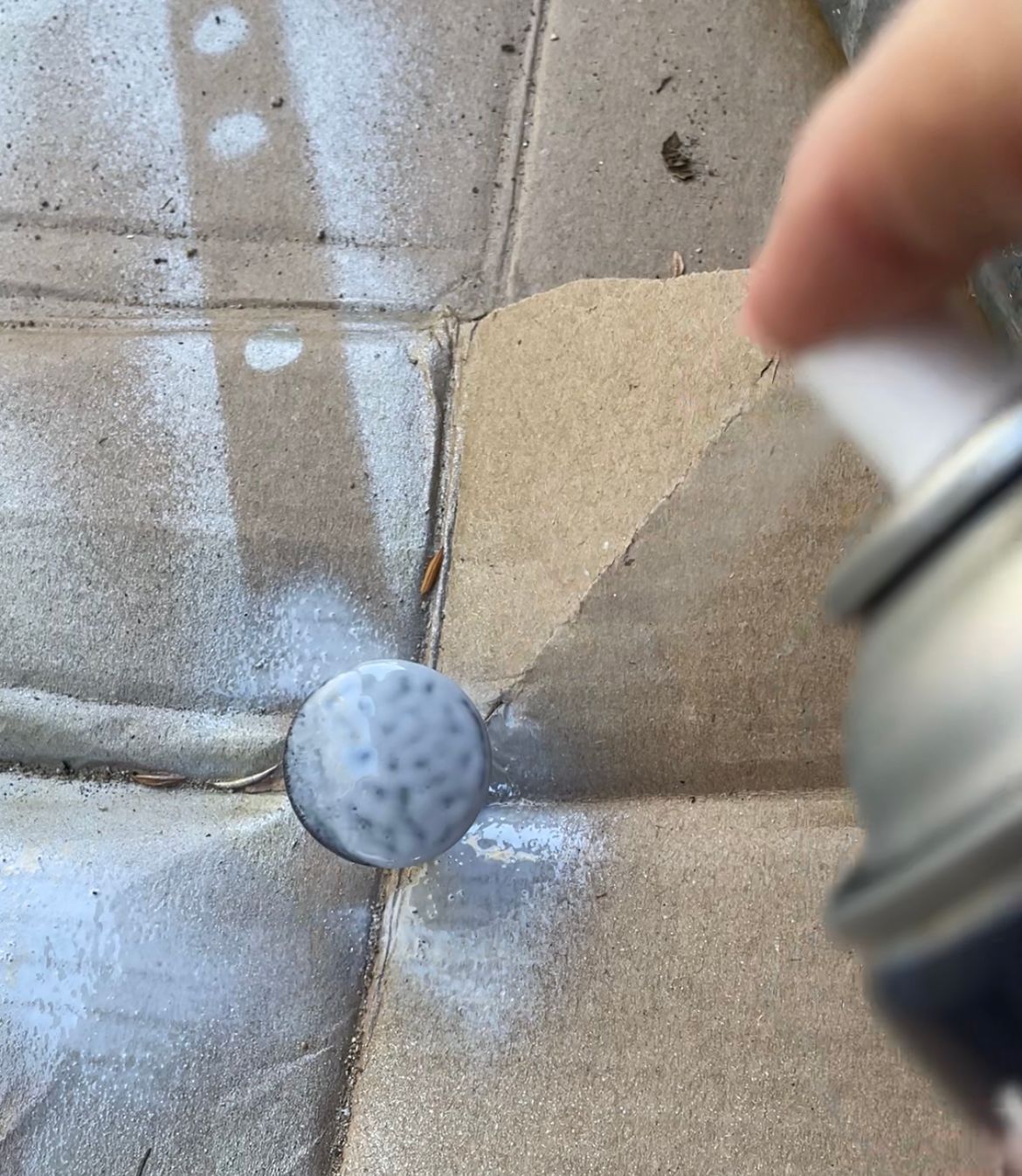 DIY painted bathroom vanity handles Bunnings community