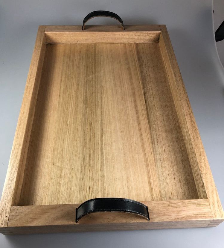 Drinks tray with leather handles Bunnings community