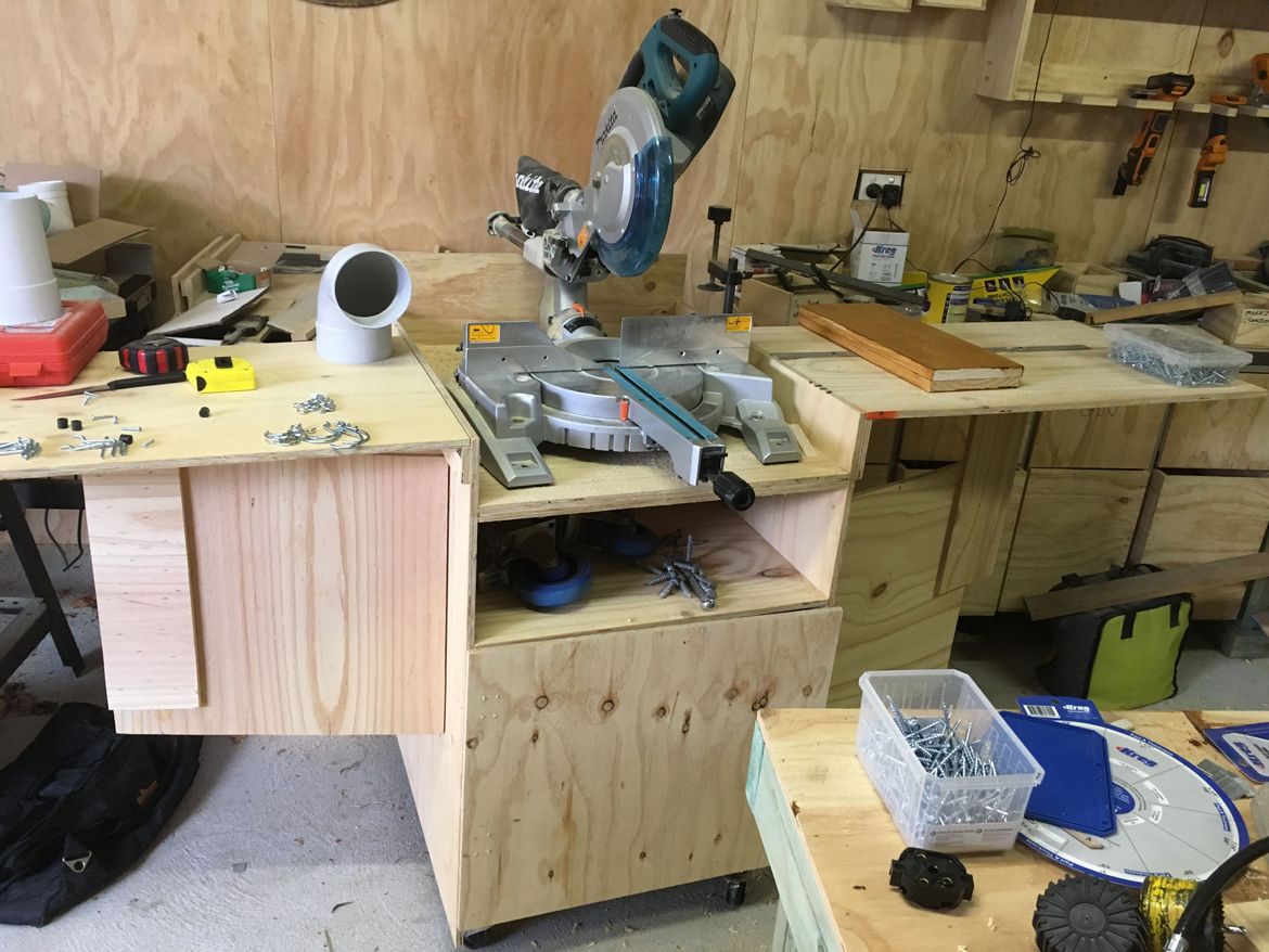 Drop saw Table fully extended
