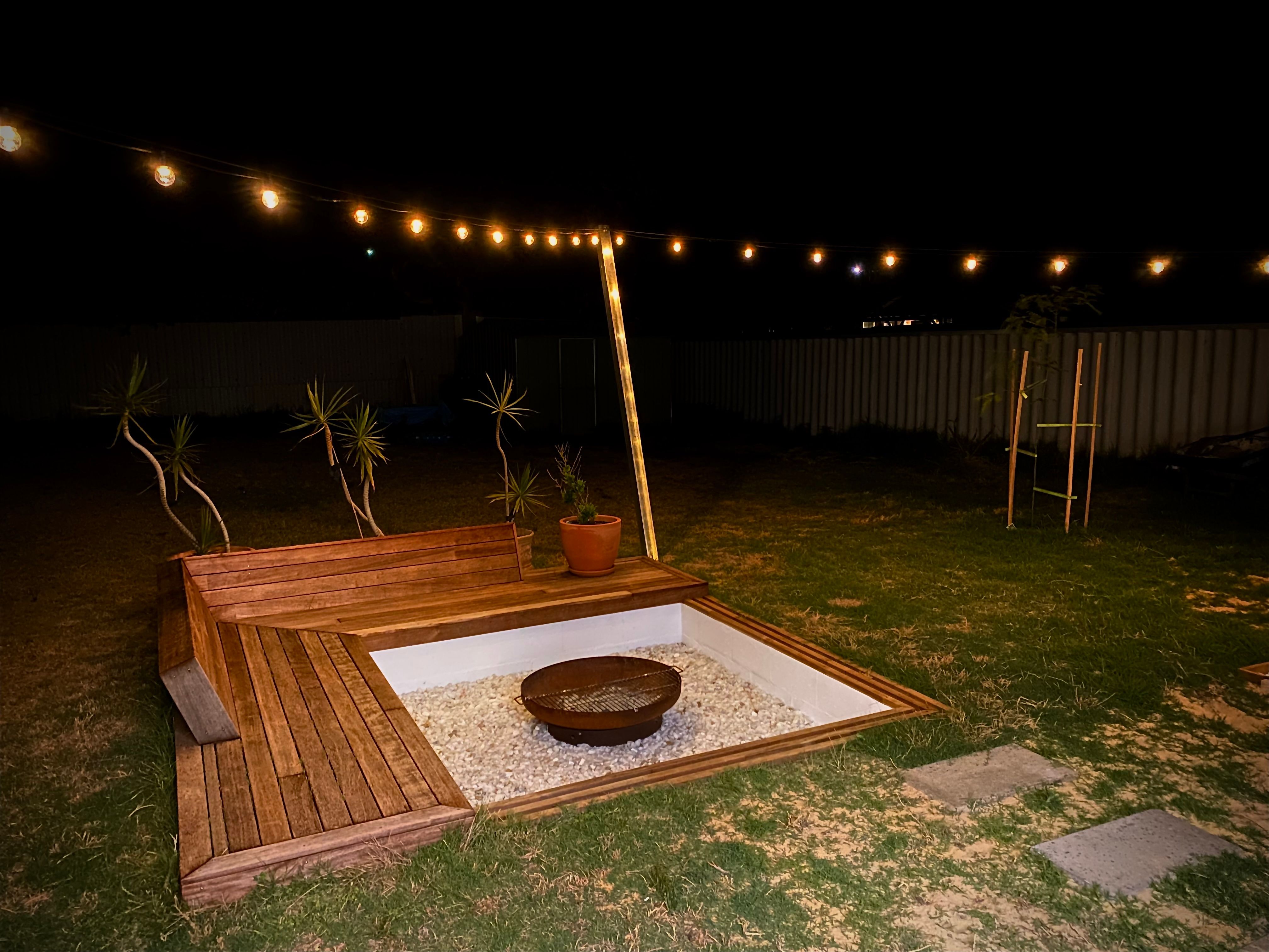 D.I.Y. sunken fire pit with seating Bunnings community
