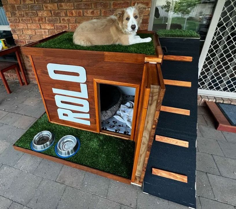 Dog crate buffet with sliding do... Bunnings community