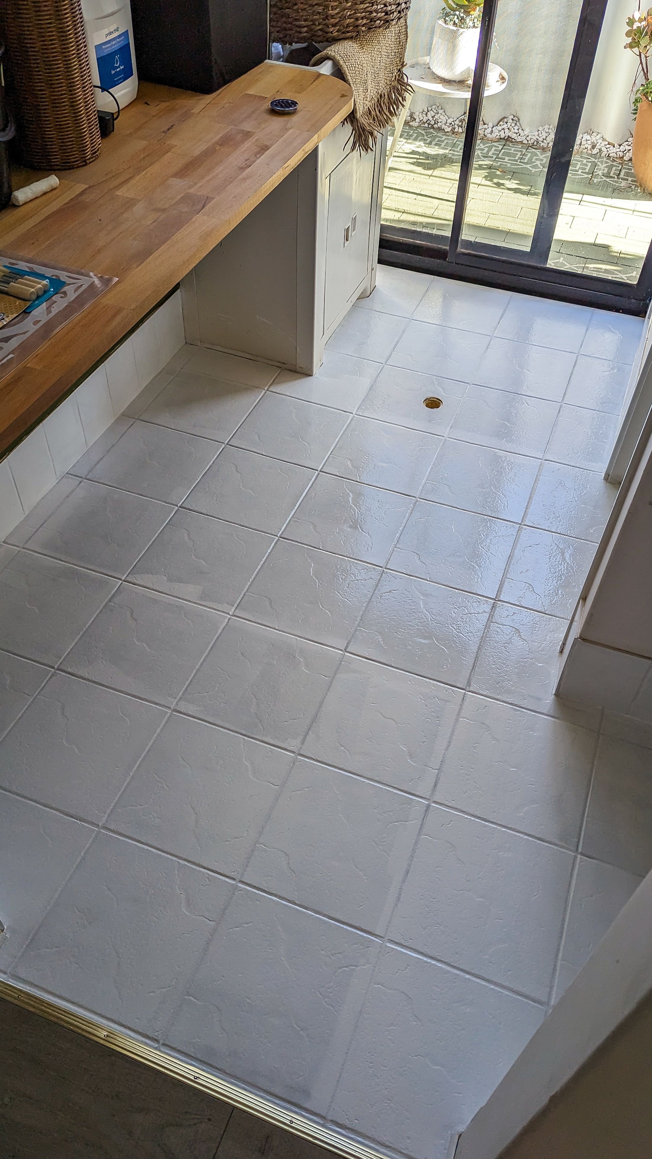 D.I.Y. stencil tiled flooring Bunnings community