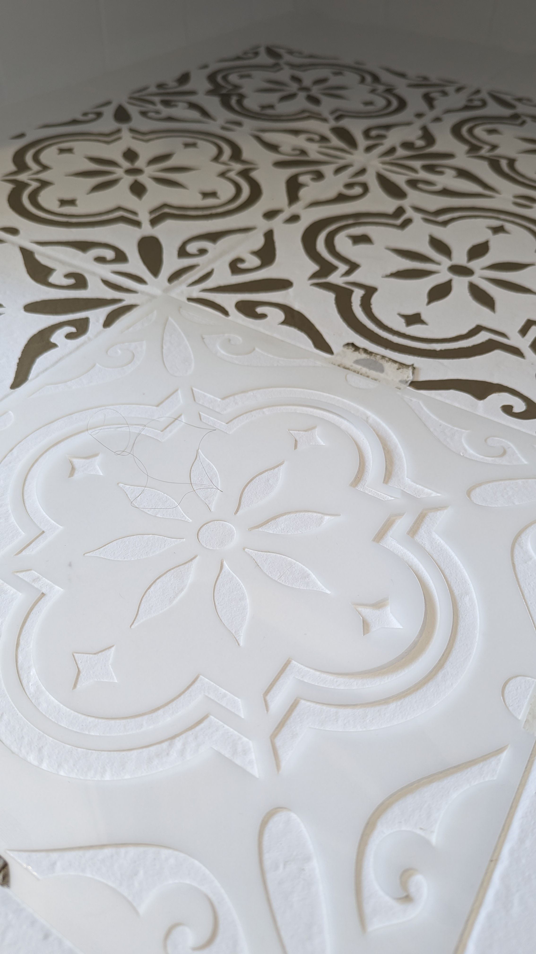 D.I.Y. stencil tiled flooring Bunnings community