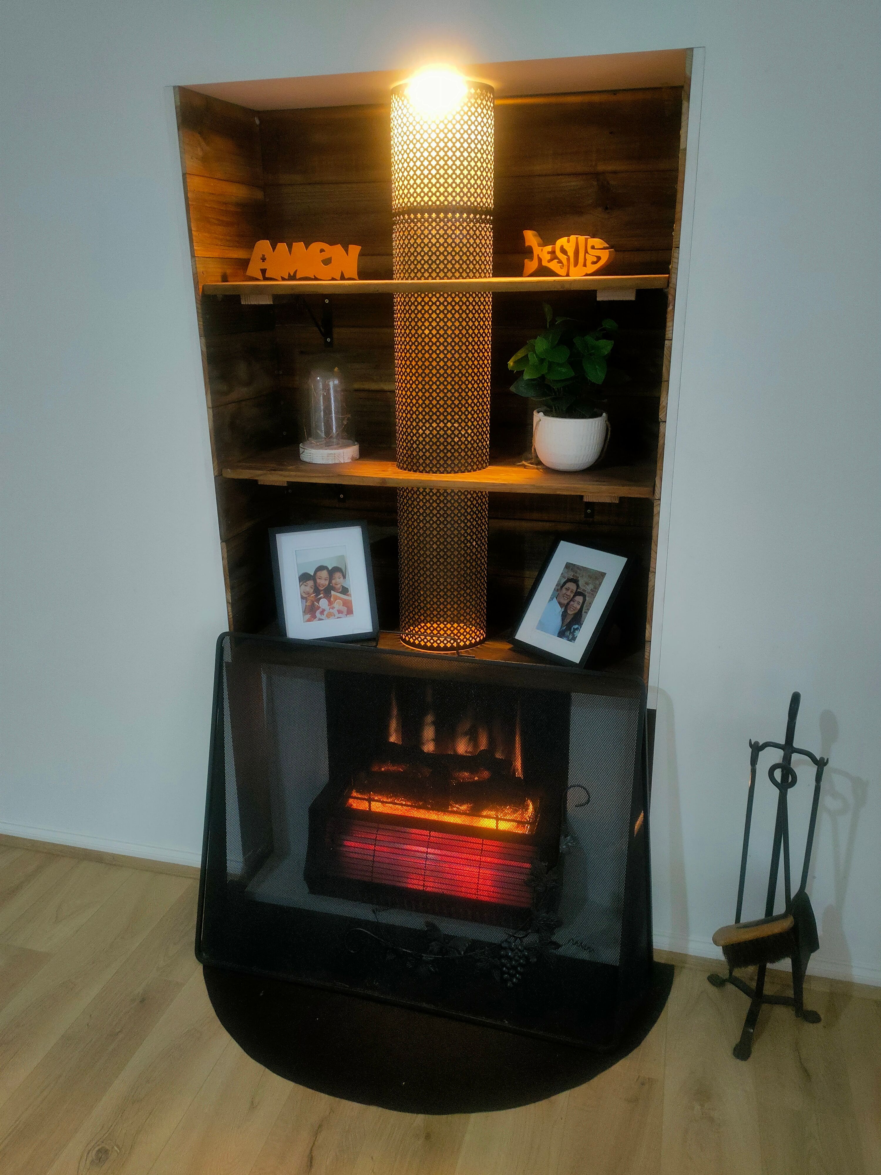 Rustic fireplace corner Bunnings community