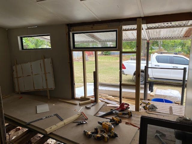 framing the back wall