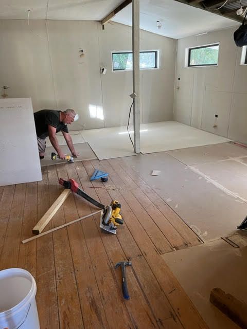 putting in the floor
