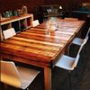 Dining table made using four pallets