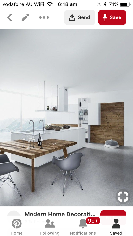 I’d like to add a table similar to this to extend out into the dining area.