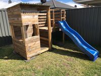 D.I.Y. cubby house using recycled pallet timber