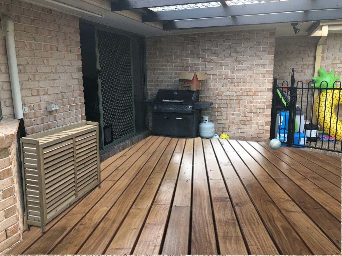Your choice of decking furniture, but lets tidy up the toys and chemicals with a keter box.