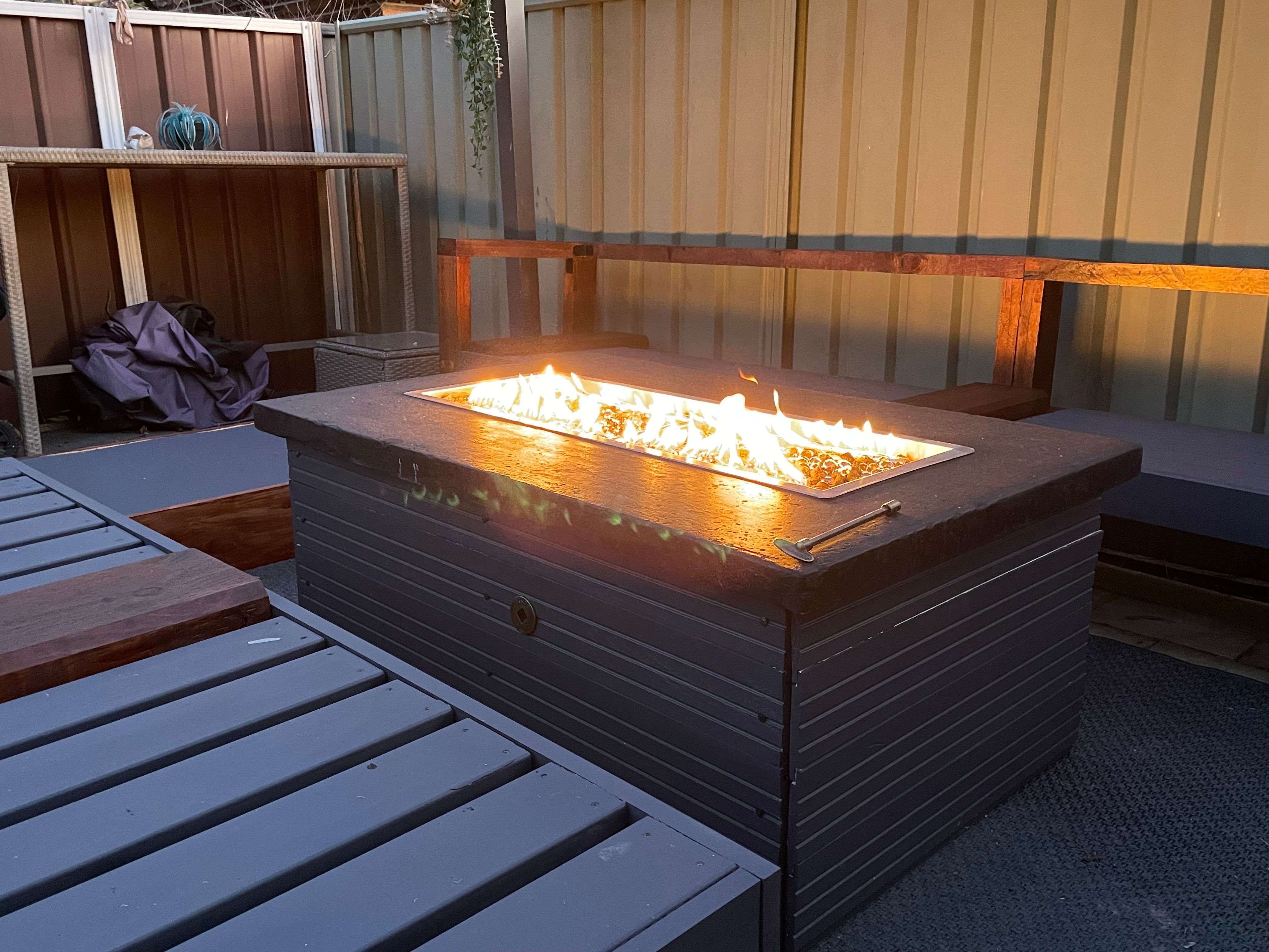 Outdoor gas fire pit table Bunnings community