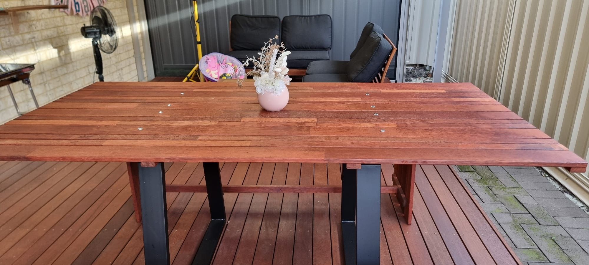 Outdoor table using Merbau fence panel Page 3 Bunnings