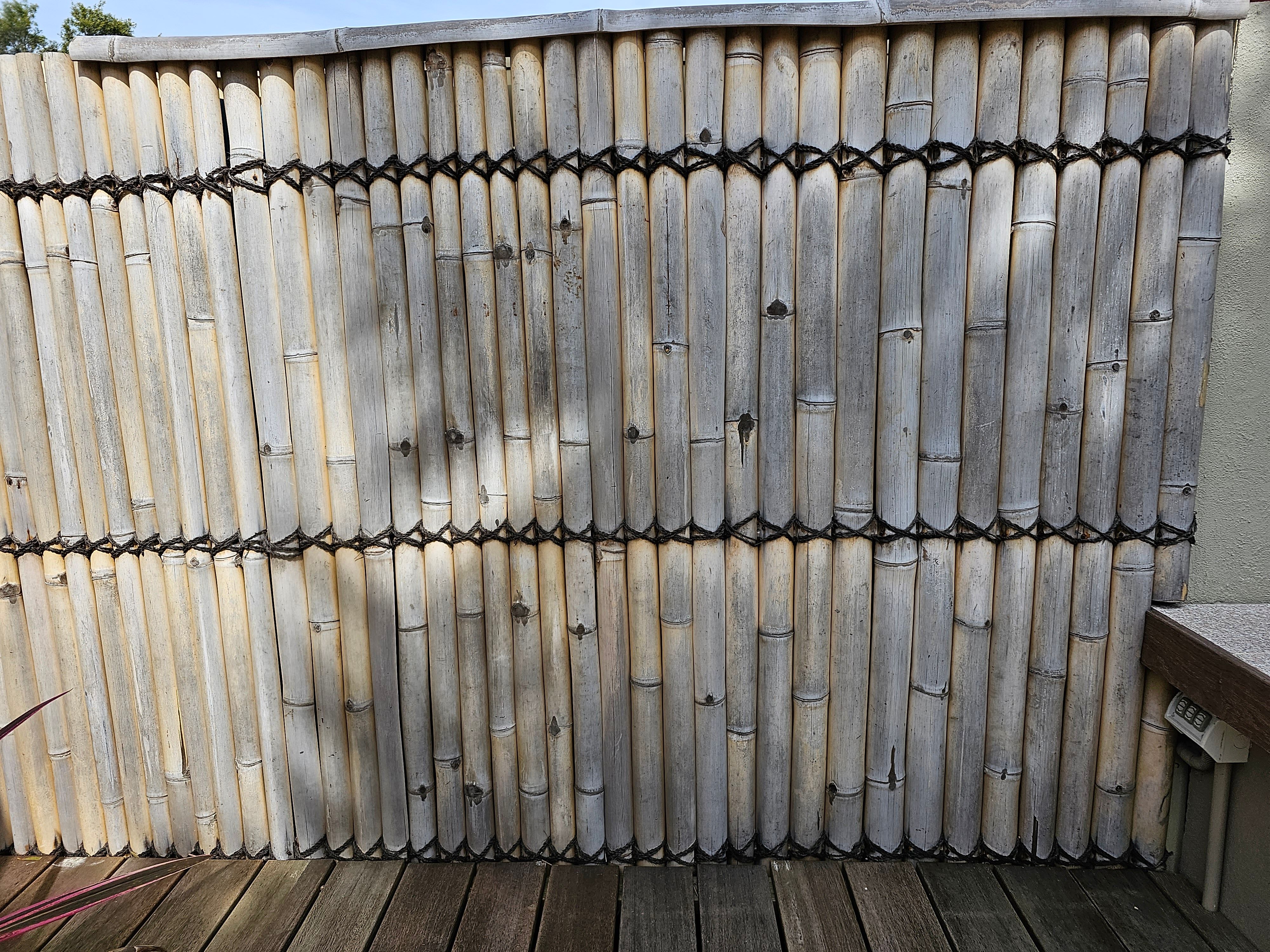 How to varnish faded Bamboo fencing and
