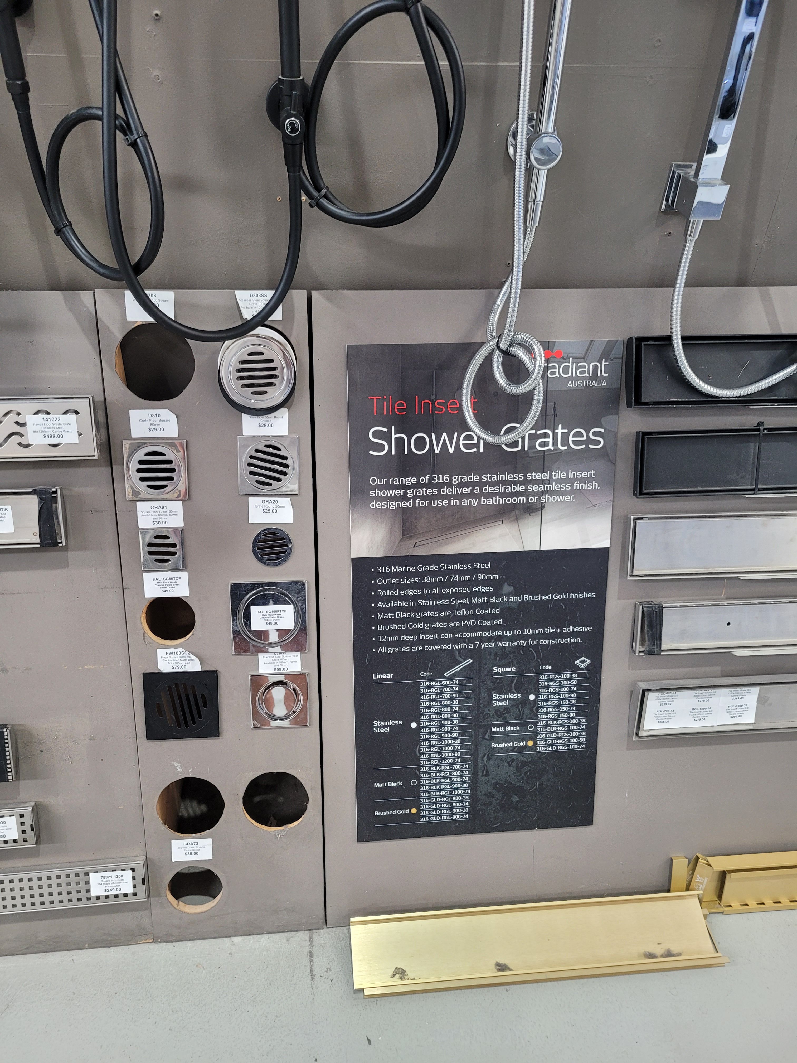 Shower Grates point vs linear drain Bunnings community