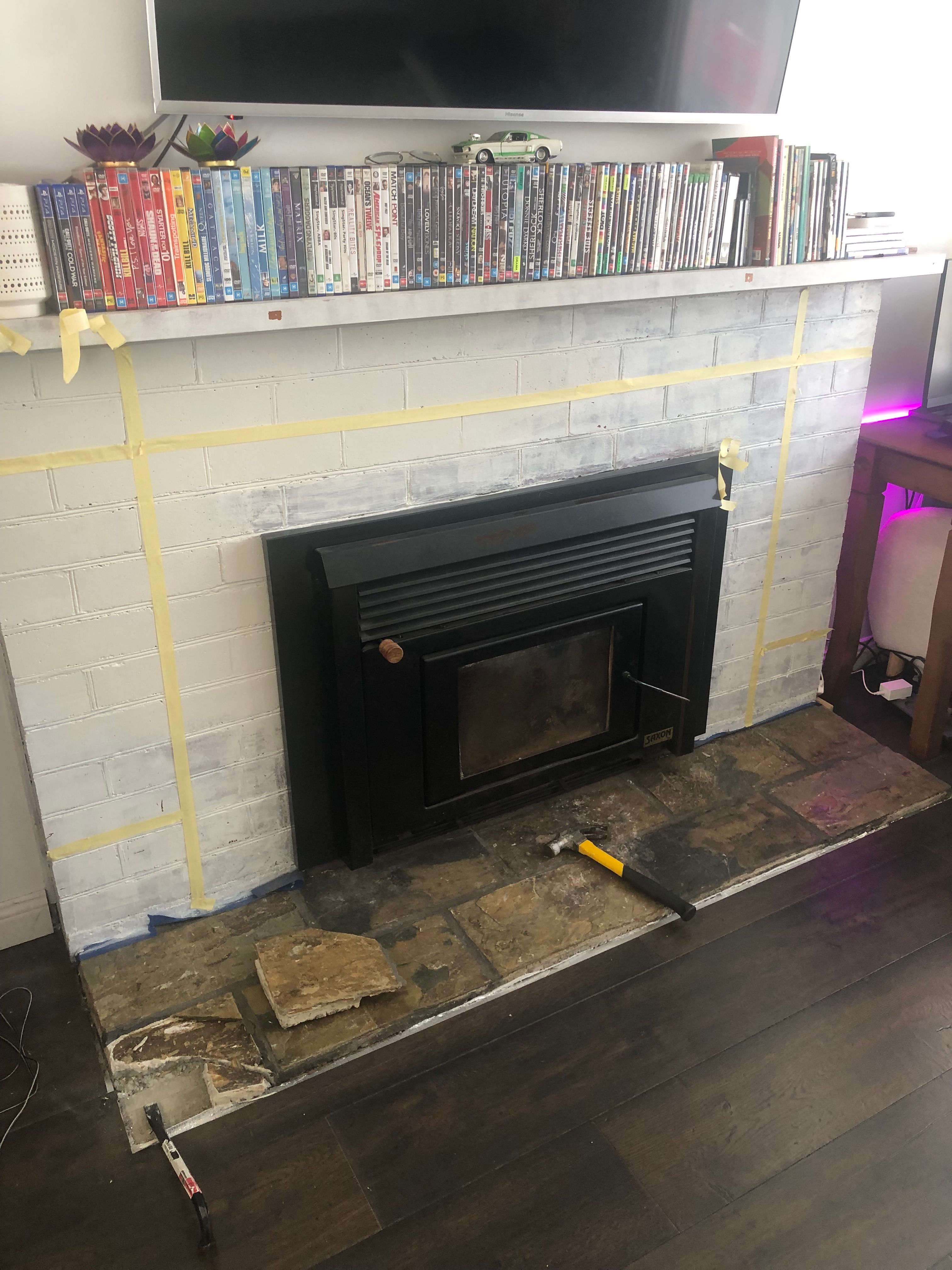 How to tile fireplace hearth? Bunnings community
