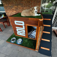 Dog kennel with ramp and rooftop
