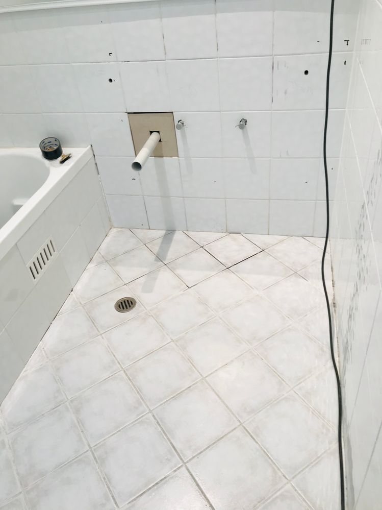 Pipe and floor pipe done - No the new vanity