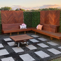 Custom bench seats for fire pit entertaining area