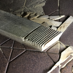 Wearing goggles and mask against the dust