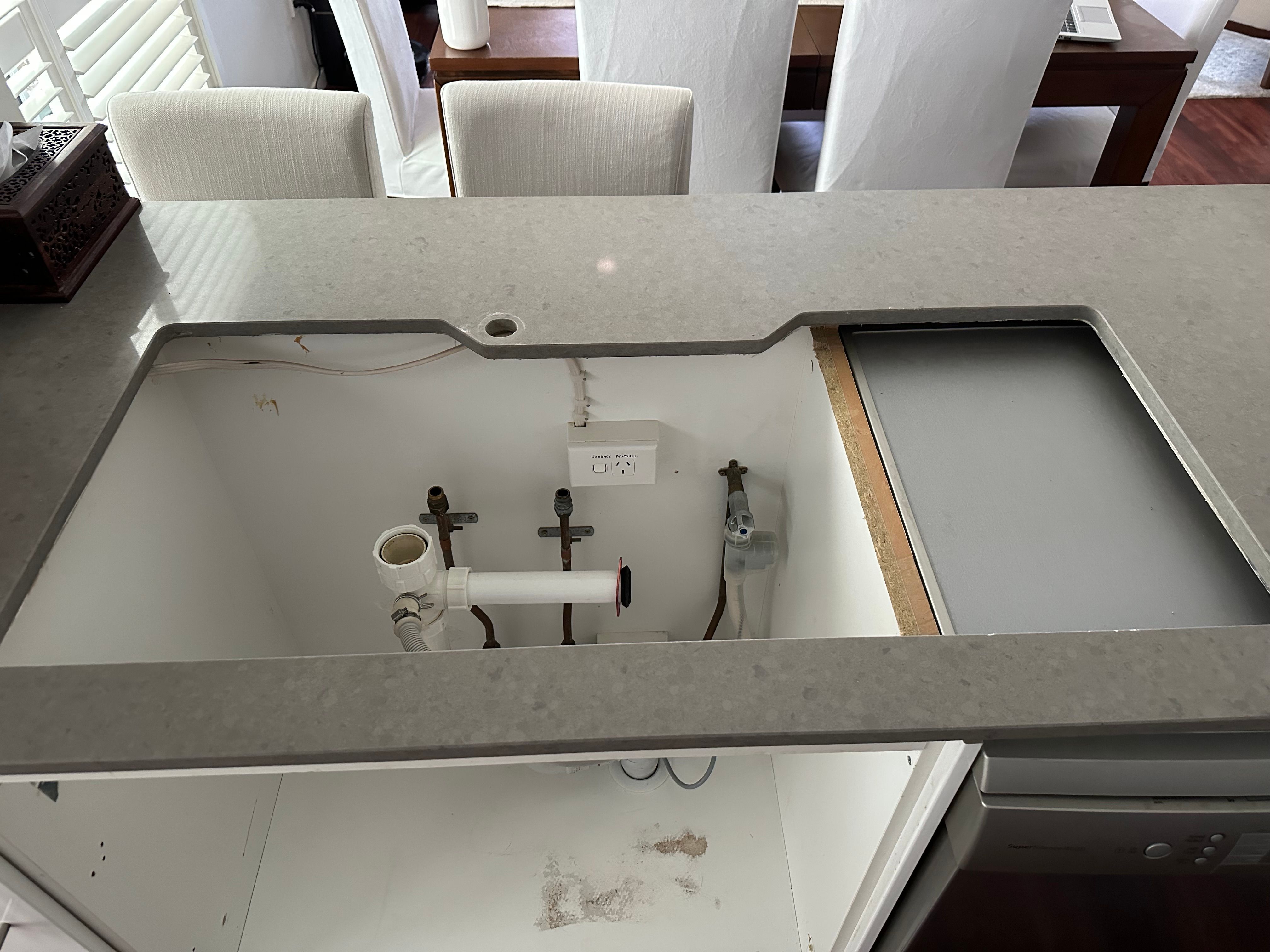 How to install new sink on stone bench t... Bunnings community