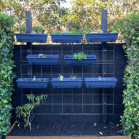 Vertical herb garden on reinforcing mesh