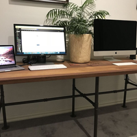Industrial-style desk using galvanised pipes