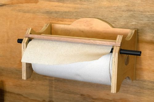Towel roll holder close up.