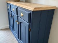 Painted upcycled buffet with brass handles