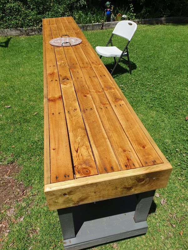 Outdoor mobile pallet table Bunnings community