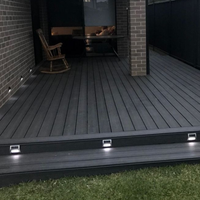 Low-level deck with steps and lighting