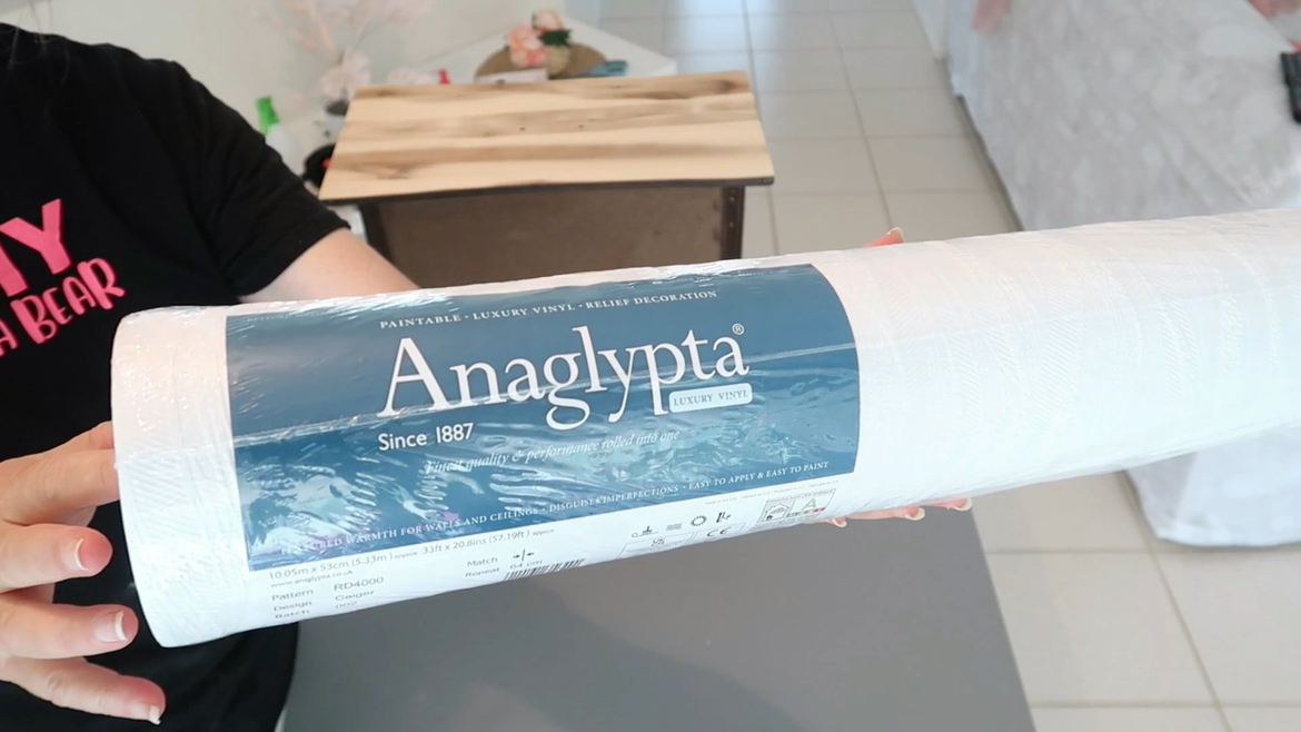 Textured wallpaper for my bedsides.