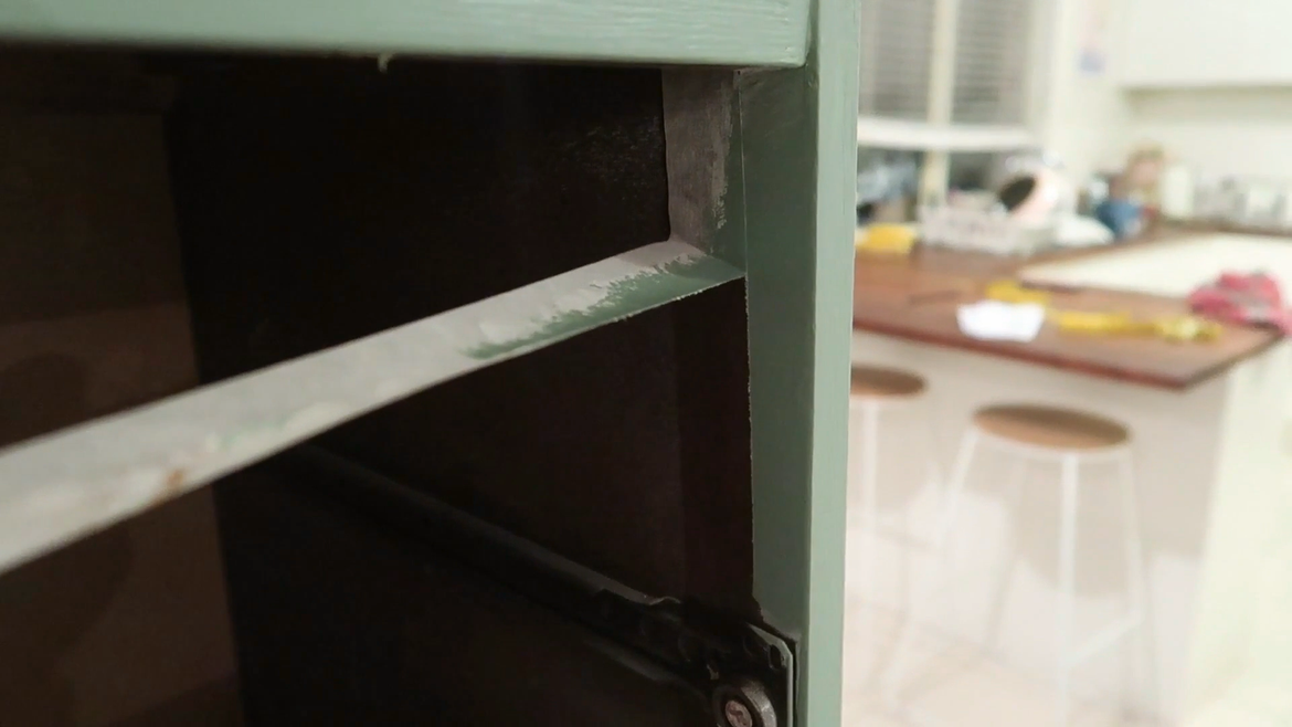 I ended up painting three coats on the top.