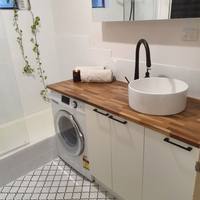 Bathroom refresh with large timber benchtop