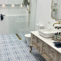 DIY bathroom reno with VJ panels, tiles and shower niche