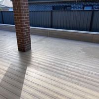 Low-level deck using composite boards