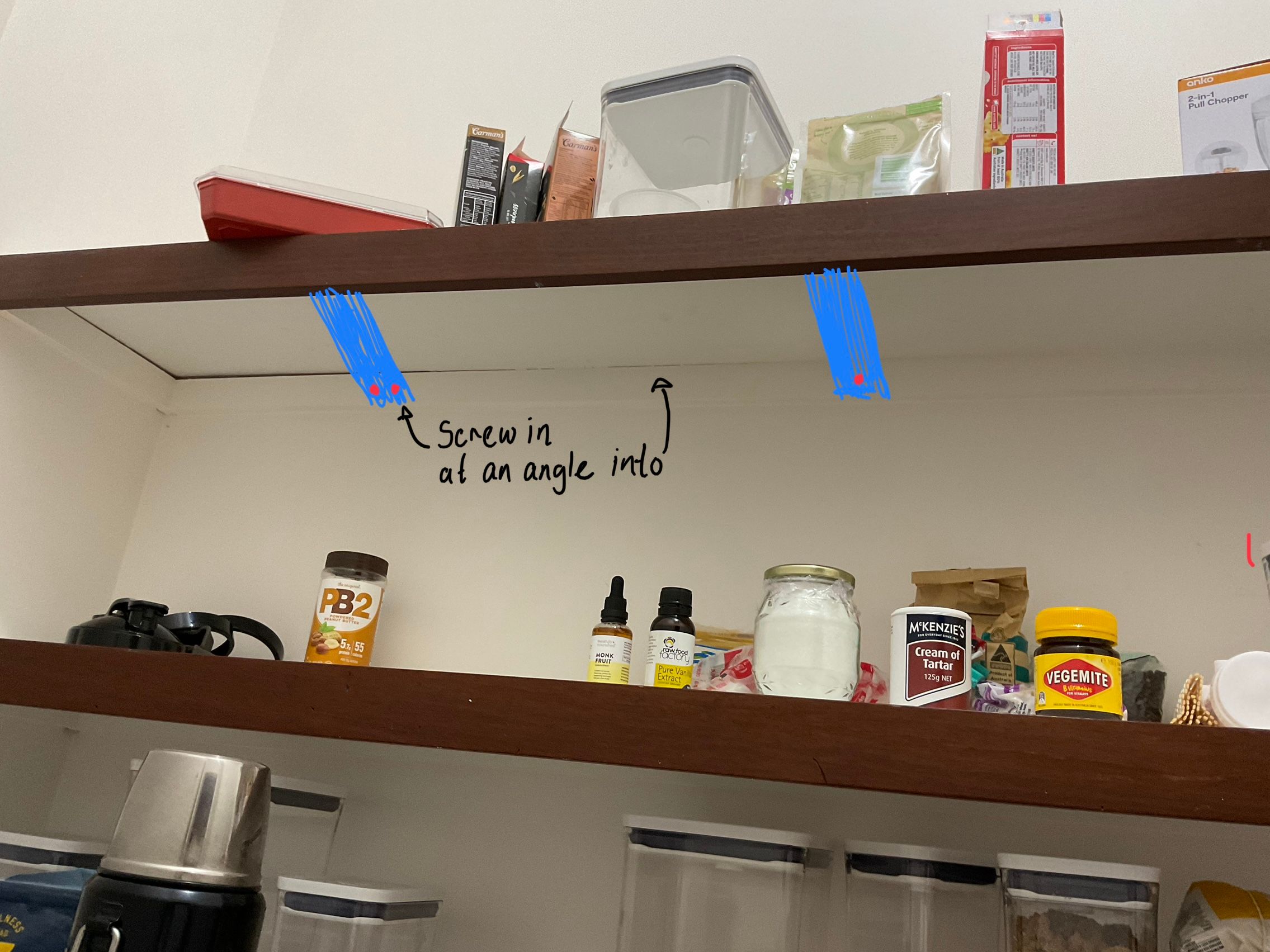 How to reinforce pantry shelves? Bunnings community