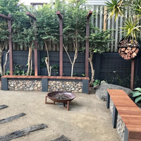 Courtyard transformation with gabion benches