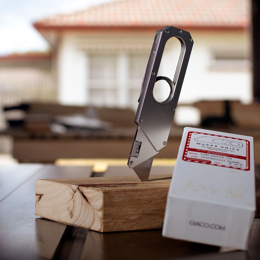 My silver Giaco Whatever designed Maker Knife arrived today. Does anyone else have one? The black ones were shipped a few weeks ago but the silver ones had to have their anodisation re-done.