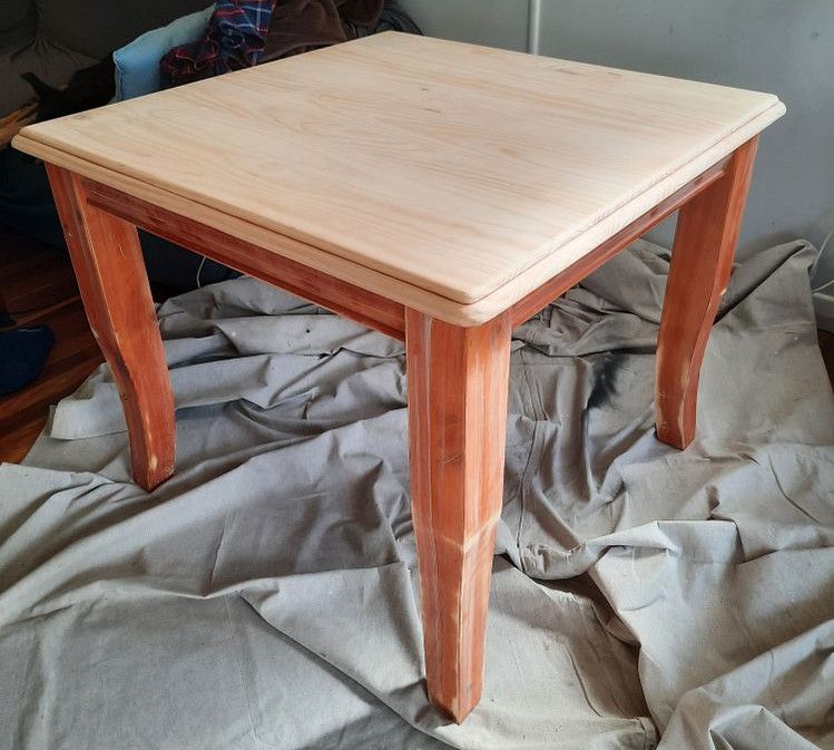 Upcycled dining table and chairs Bunnings community