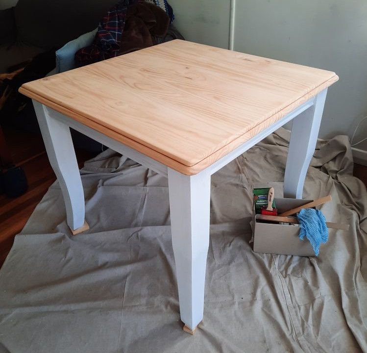 Upcycled dining table and chairs Bunnings community