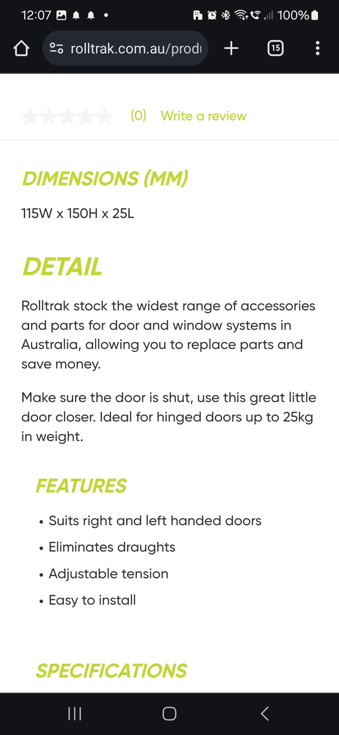 Does Bunnings sell pullside door closer... Bunnings community