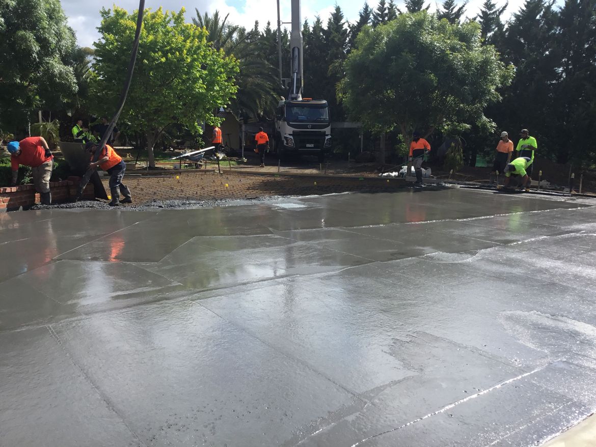 Pouring 60 m of Paving in front of the man cave