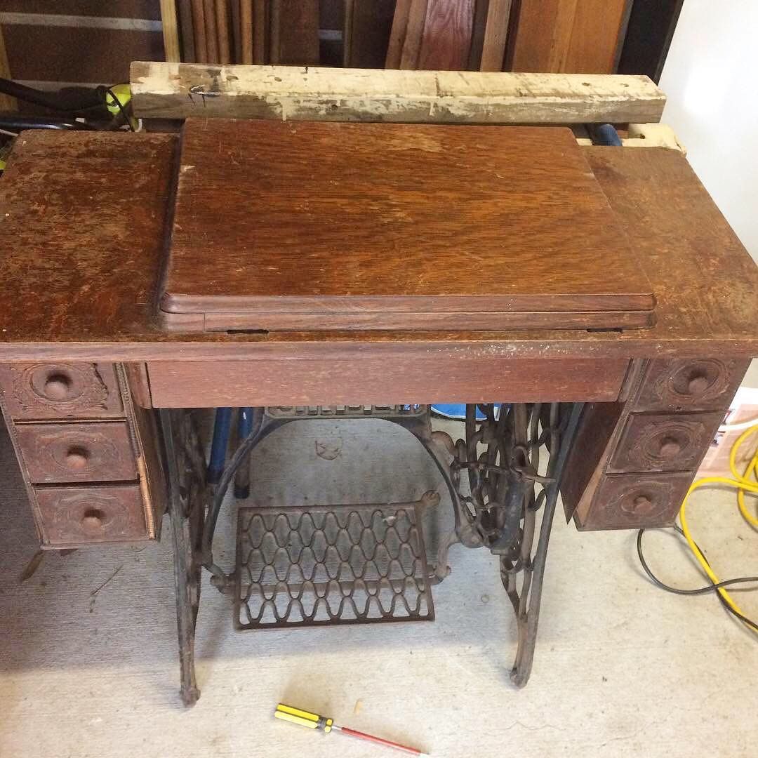 Restored Singer sewing table Bunnings community