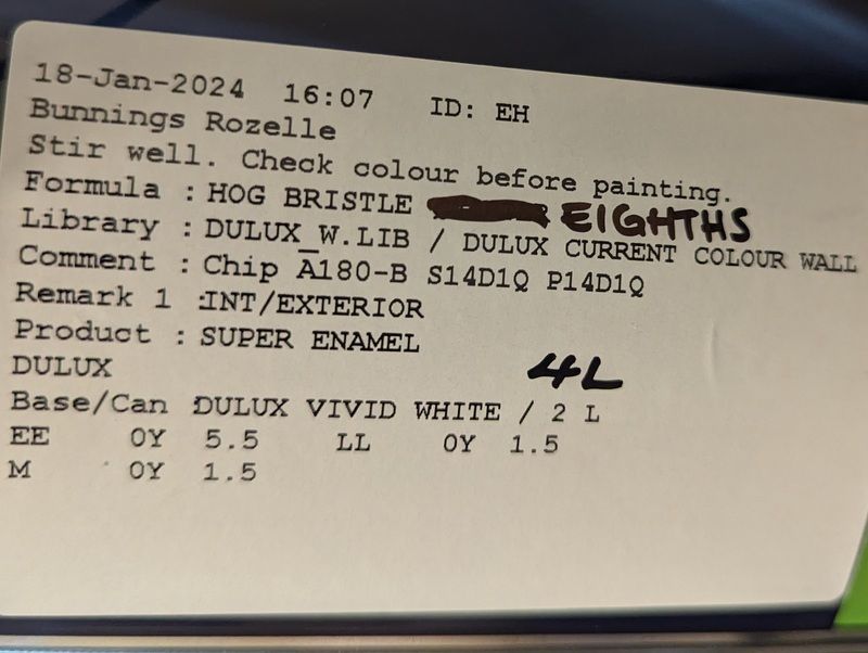 What is the paint code on this tin of 1/... Bunnings community