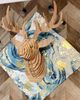 antler head on fabric back board