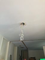 fitt off the new wire with surface sockets pop them back in the roof and plaster the holes