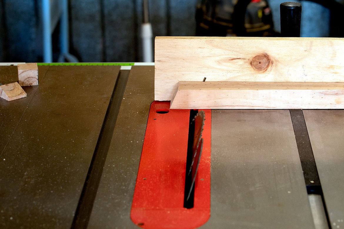 Sawblade set to random angle that looked good.