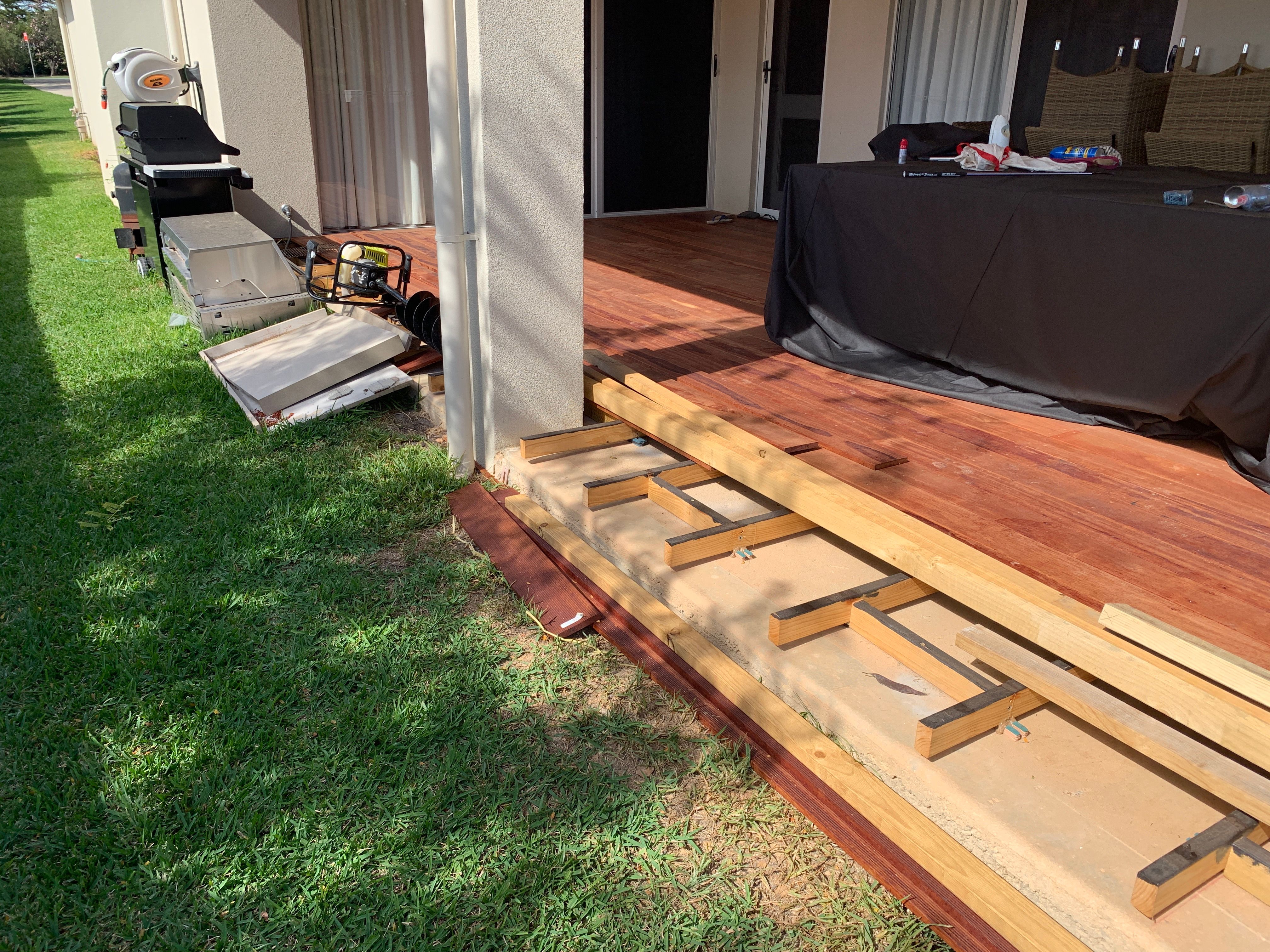 Decking over concrete slab Bunnings community