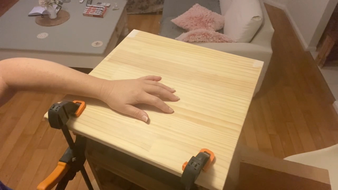 I clamped it in place then...